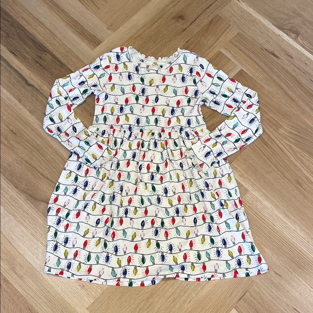 Hanna Andersson Girl’s Holiday Print Rib Dress - Picture 1 of 5